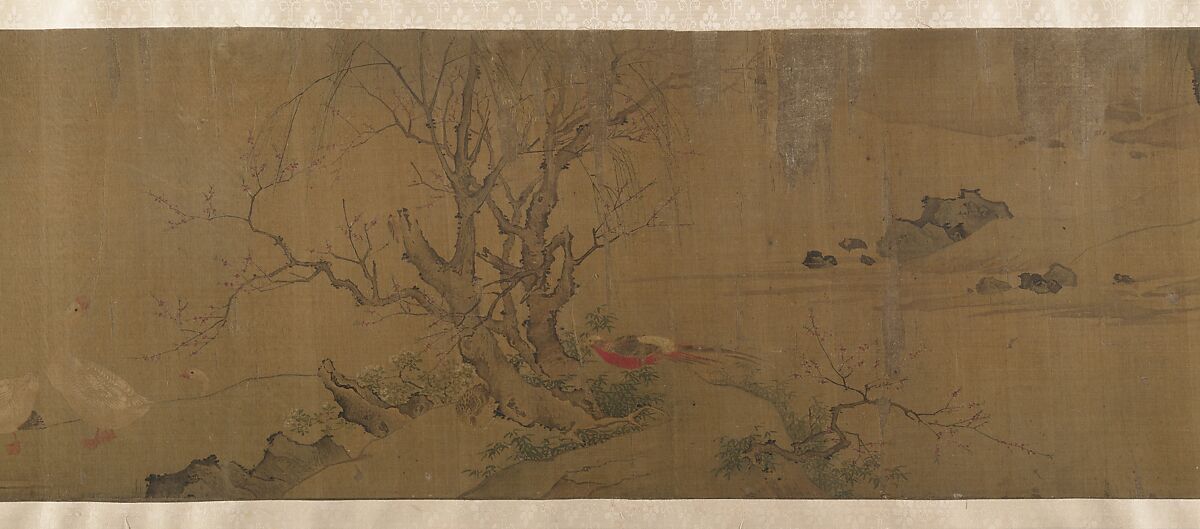 The Hundred Birds, Attributed to Dai Wan (Chinese, active 1111–25), Handscroll; ink and color on silk, China