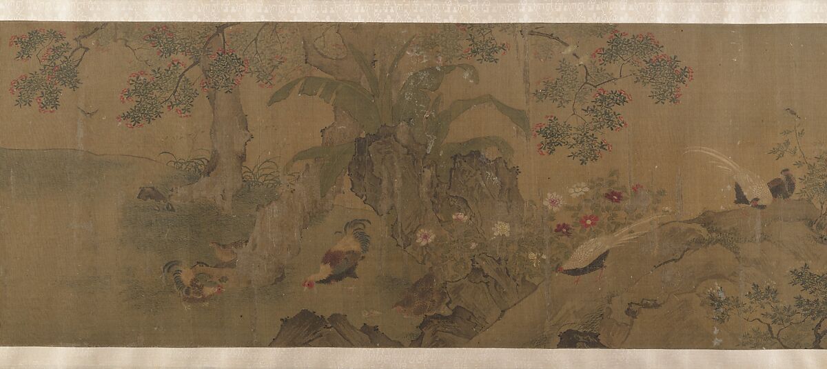 The Hundred Birds, Attributed to Dai Wan (Chinese, active 1111–25), Handscroll; ink and color on silk, China