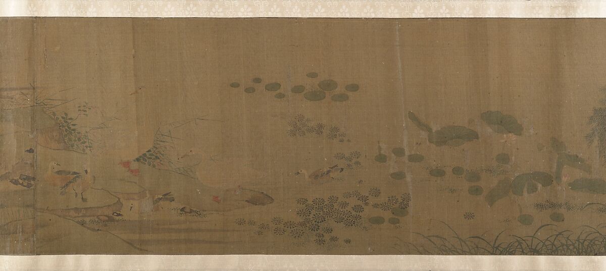 The Hundred Birds, Attributed to Dai Wan (Chinese, active 1111–25), Handscroll; ink and color on silk, China