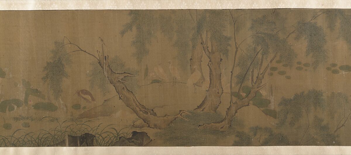 The Hundred Birds, Attributed to Dai Wan (Chinese, active 1111–25), Handscroll; ink and color on silk, China