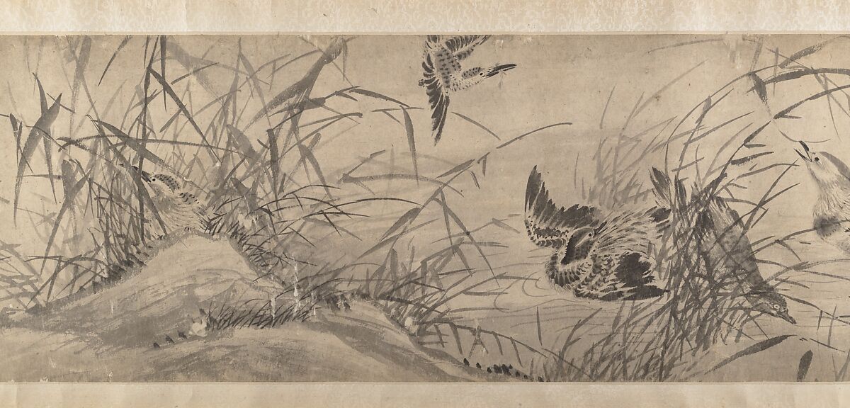 Marsh Scene with Birds, Attributed to Shen Zhou (Chinese, 1427–1509), Handscroll; ink on paper, China