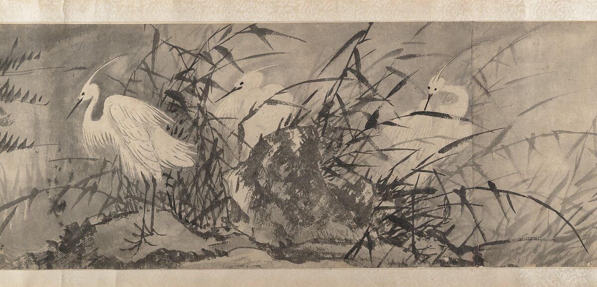 Marsh Scene with Birds, Attributed to Shen Zhou (Chinese, 1427–1509), Handscroll; ink on paper, China