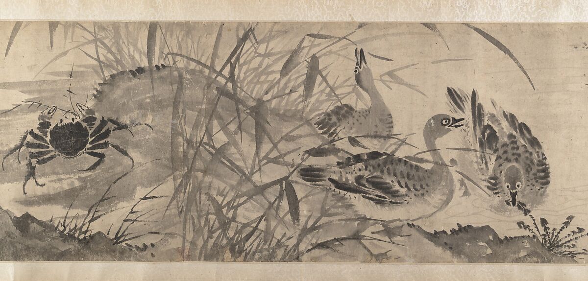 Marsh Scene with Birds, Attributed to Shen Zhou (Chinese, 1427–1509), Handscroll; ink on paper, China