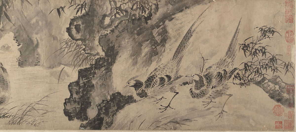 Marsh Scene with Birds, Attributed to Shen Zhou (Chinese, 1427–1509), Handscroll; ink on paper, China 