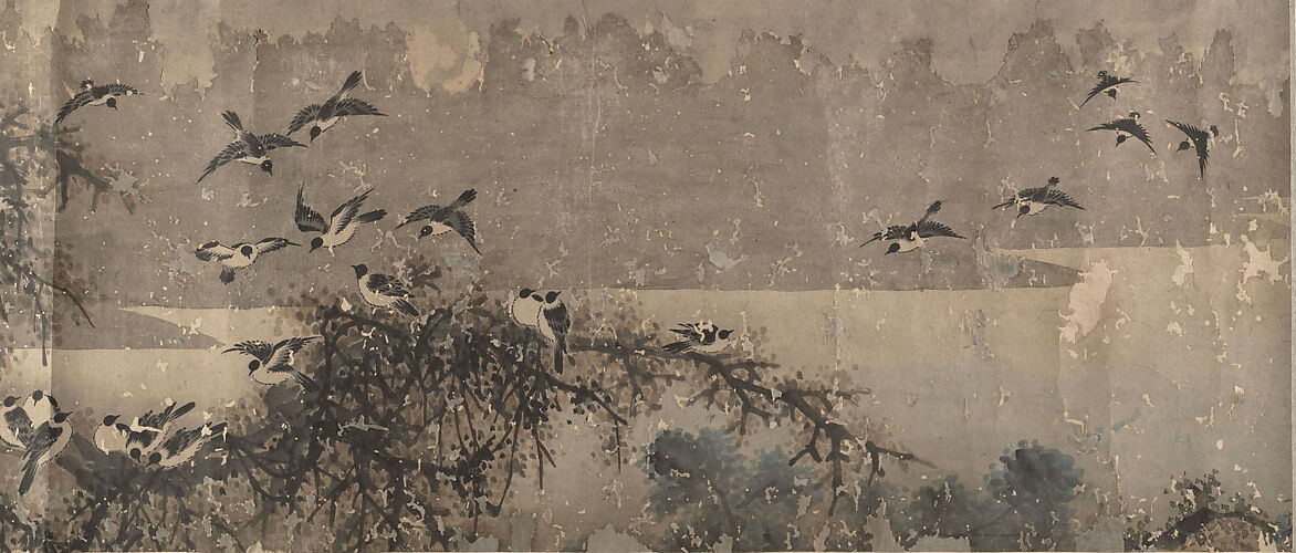 Landscape with White-Breasted Crows