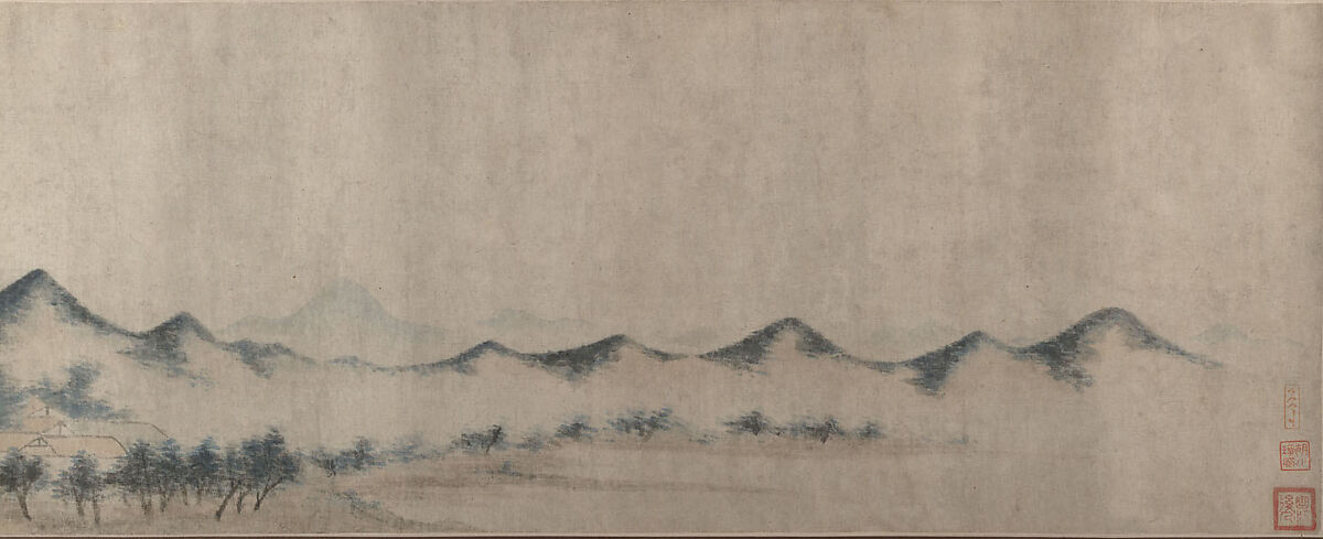 Landscape, Unidentified artist, Handscroll; ink and color on silk, China 