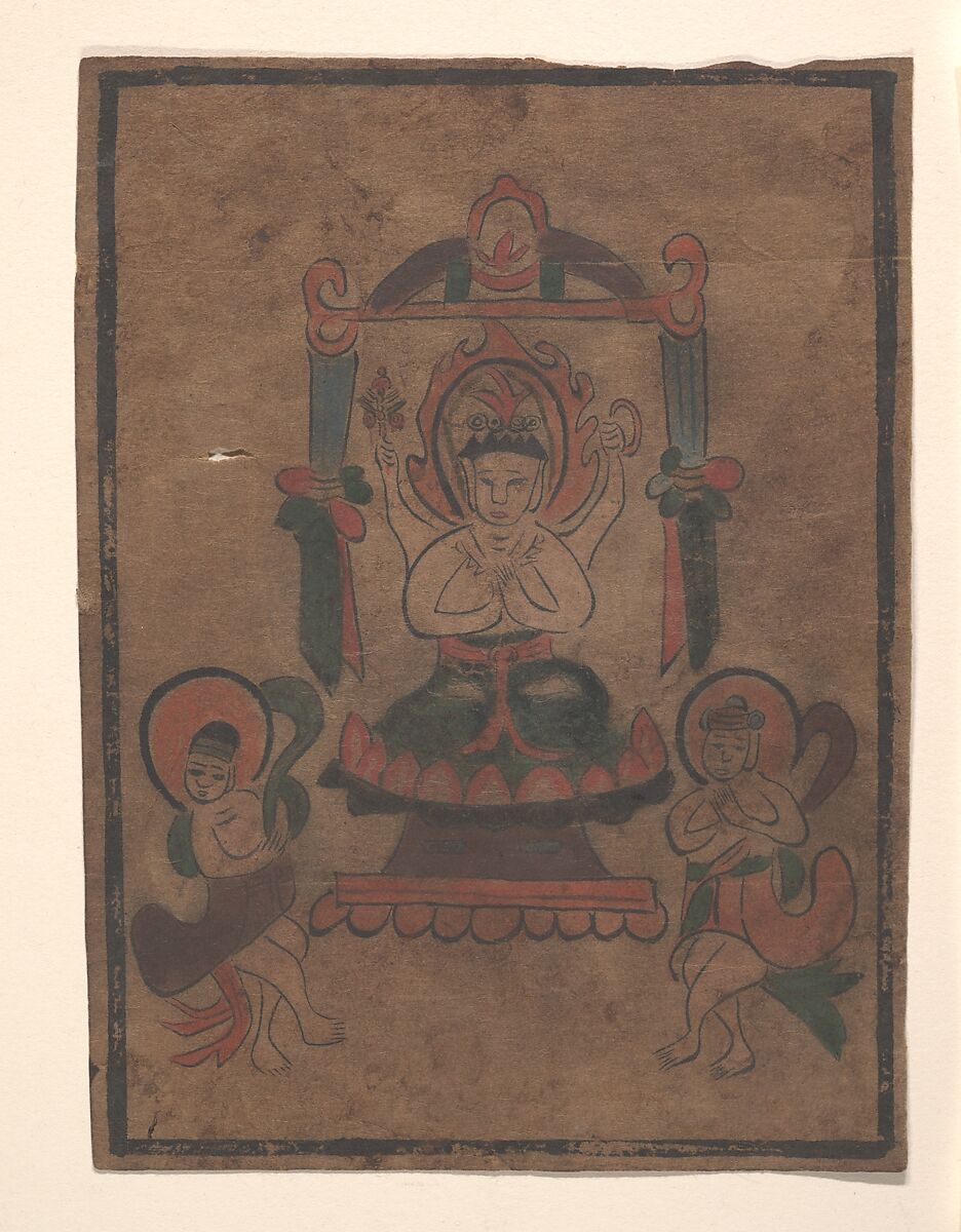 Eight Buddhist Paintings, Unidentified artist, Eight leaves; ink and color on paper, China
