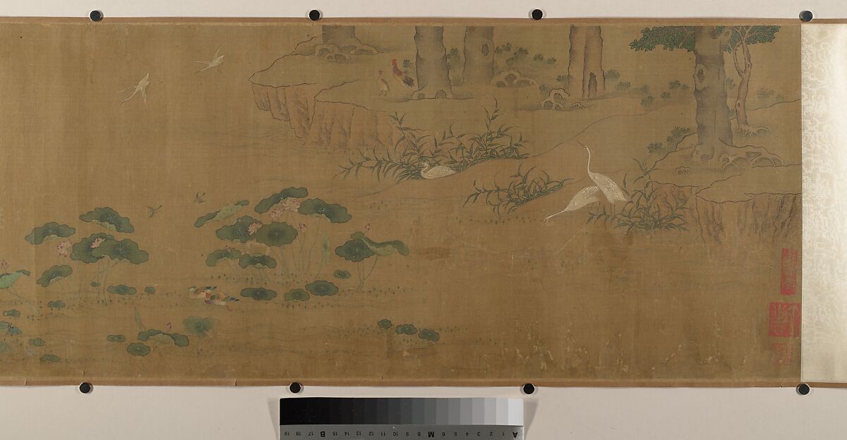 The Hundred Birds, Unidentified artist, Handscroll; ink and color on silk, China
