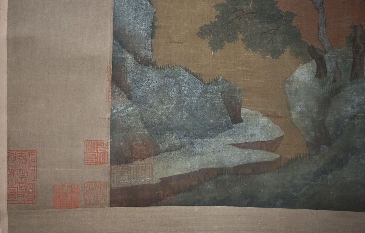 Misty Landscape, Unidentified artist, Hanging scroll; ink and color on silk, China