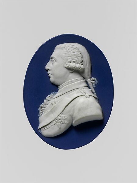 Medallion of George III, Josiah Wedgwood and Sons (British, Etruria, Staffordshire, 1759–present), Jasper, British 