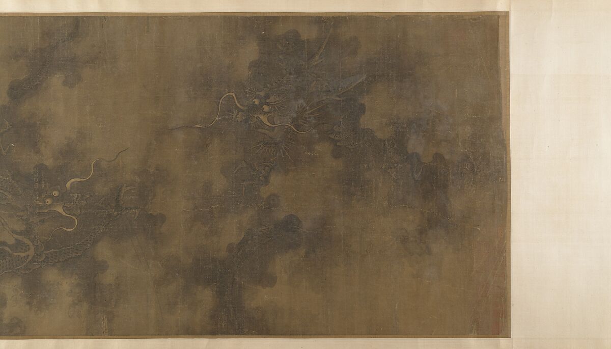 Nine Dragons, Unidentified artist (16th–17th century), fake signature of Chen Rong, active 1235–62, Handscroll; ink and color on silk, China