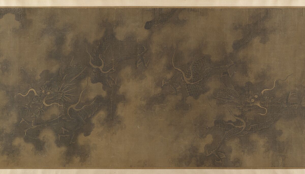 Nine Dragons, Unidentified artist (16th–17th century), fake signature of Chen Rong, active 1235–62, Handscroll; ink and color on silk, China