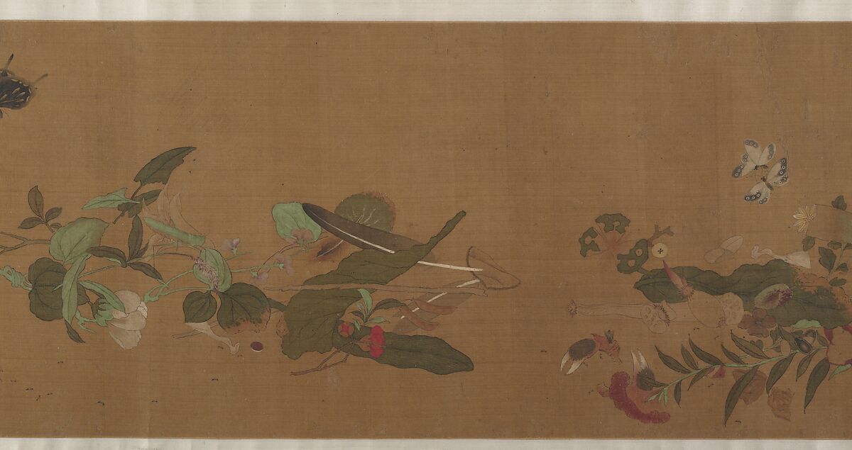 Flowers and Insects, Unidentified artist, Handscroll; ink and color on silk, China
