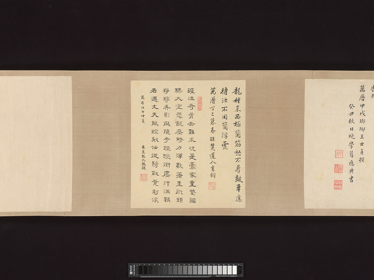 Eight Horses, Attributed to Zhao Mengfu (Chinese, 1254–1322), Handscroll; ink and color on silk, China