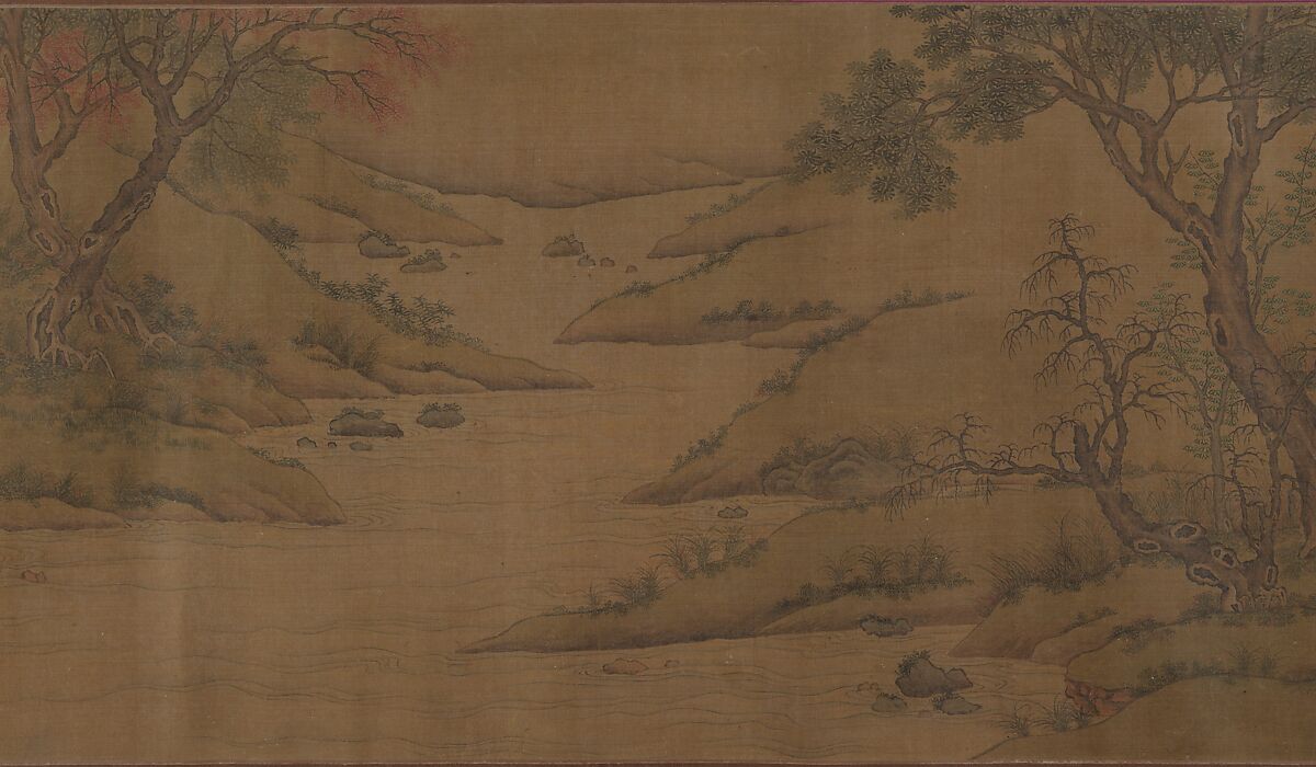 Landscape with goats, Unidentified artist, Handscroll; ink and color on silk, China