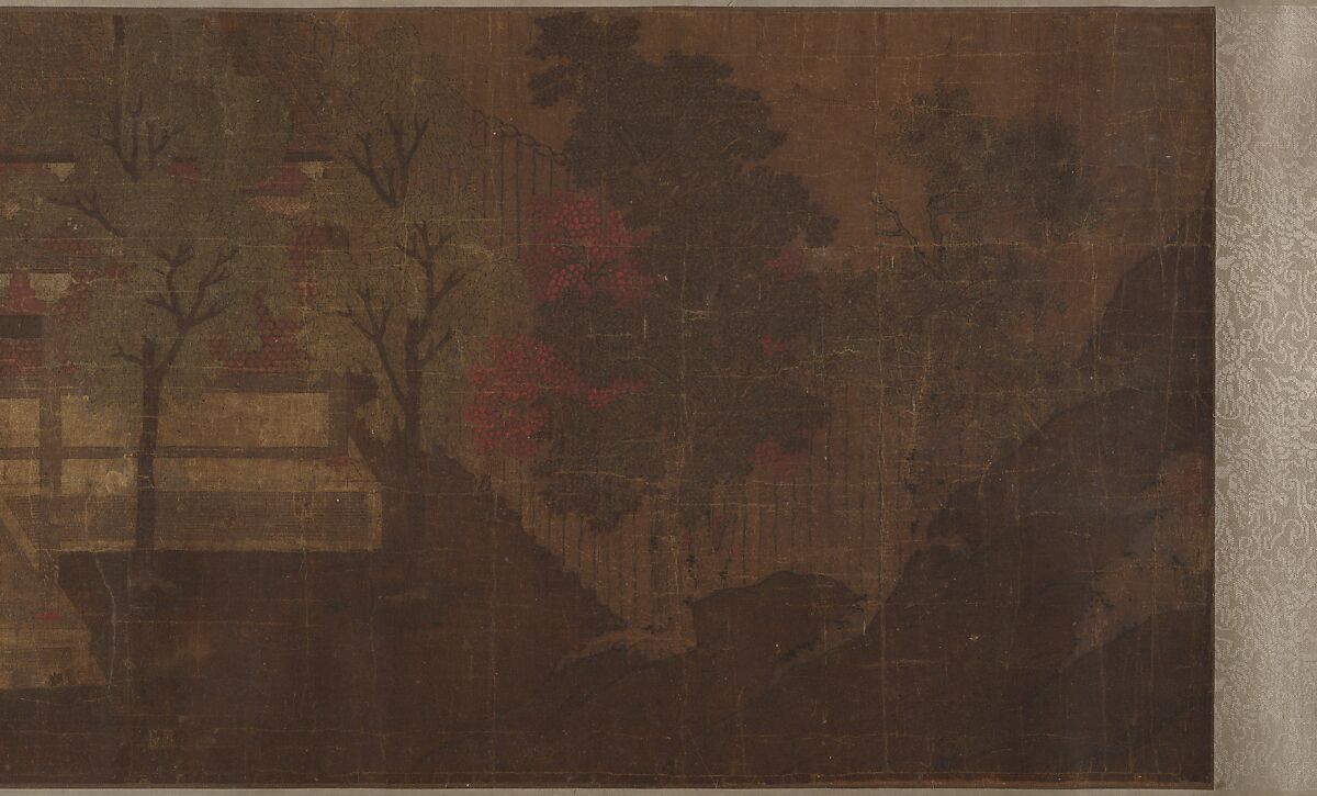 Pavilion with Figures, Unidentified artist Chinese, 10th century (?), Handscroll; ink and color on silk, China
