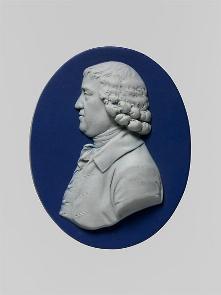 Medallion of Josiah Wedgwood, Josiah Wedgwood and Sons (British, Etruria, Staffordshire, 1759–present), Jasper, British 