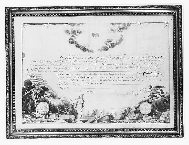 Membership Certificate of the Society of the Cincinnati