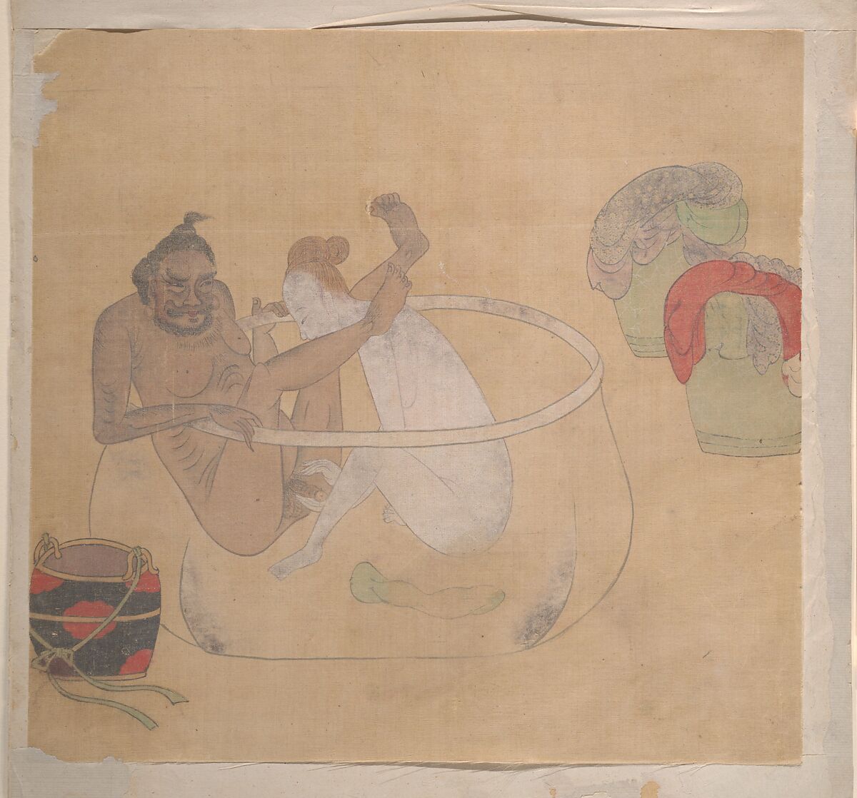 Tartar Officer with Blonde Lady, Unidentified artist, Eight album leaves; color on silk, China