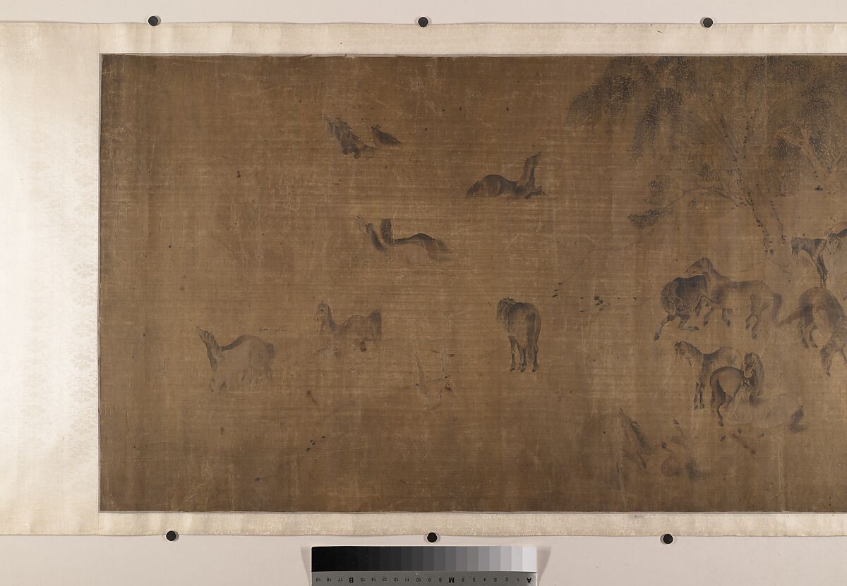The Hundred Horses, Unidentified artist, Handscroll; ink and color on silk, China