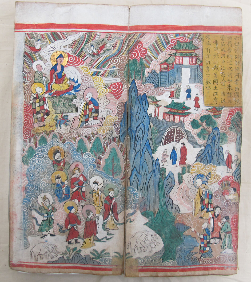 The Diamond Sutra, Unidentified artist, Woodblock printed book with handwritten and hand-painted sections, China