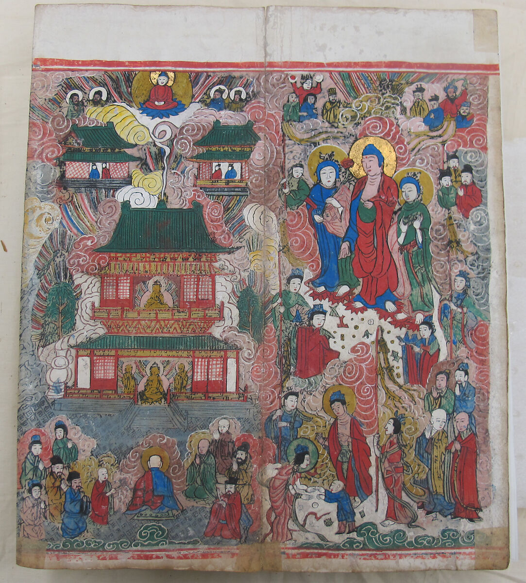The Diamond Sutra, Unidentified artist, Woodblock printed book with handwritten and hand-painted sections, China