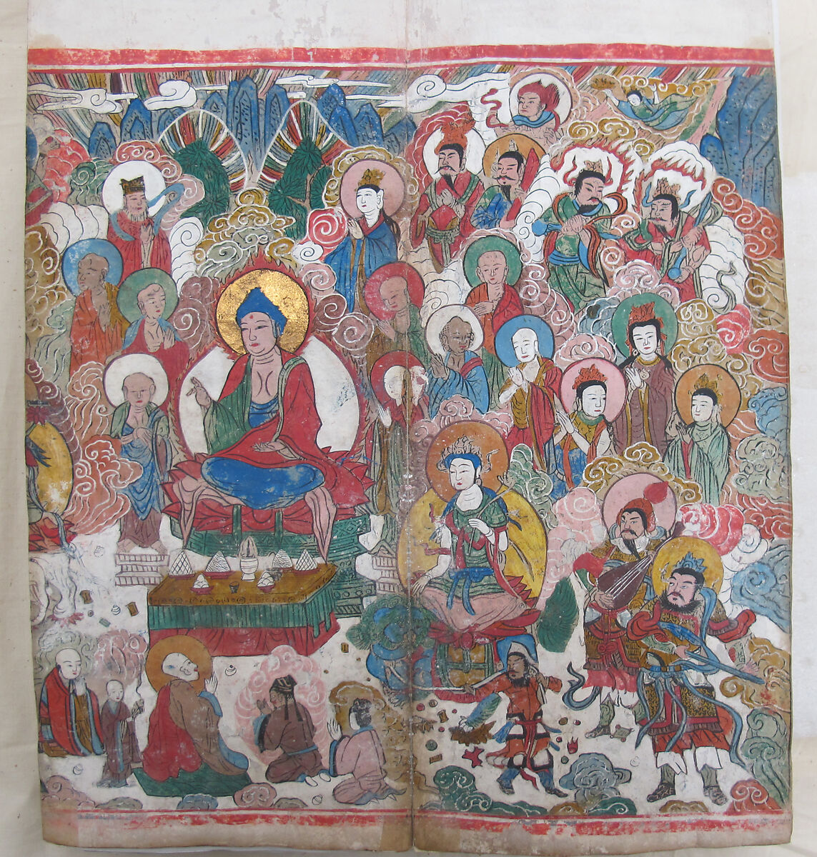 The Diamond Sutra, Unidentified artist, Woodblock printed book with handwritten and hand-painted sections, China