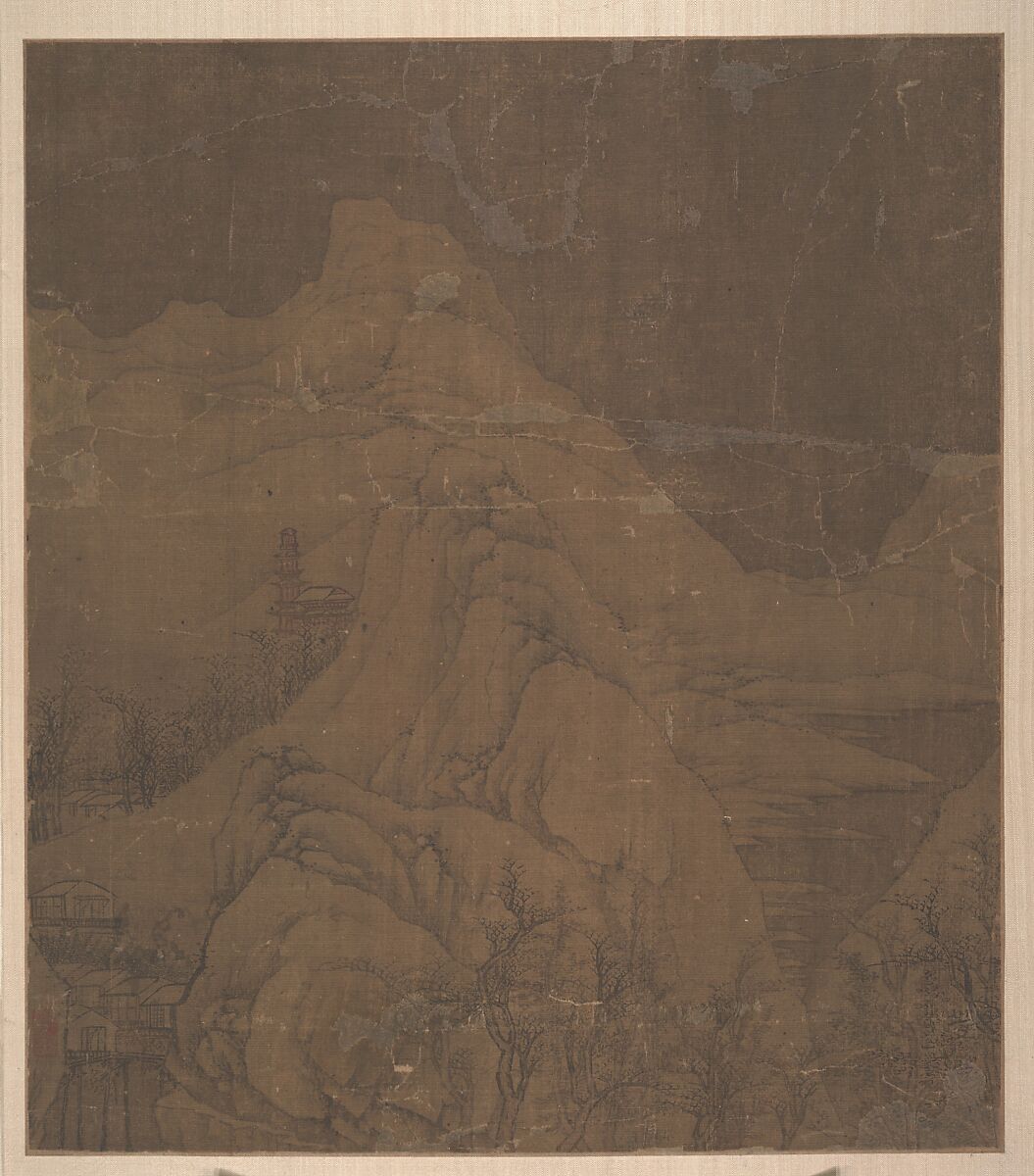 Snow-covered Mountains, Attributed to Xu Daoning (active ca. 1030–67), Album leaf; painted silk, China 