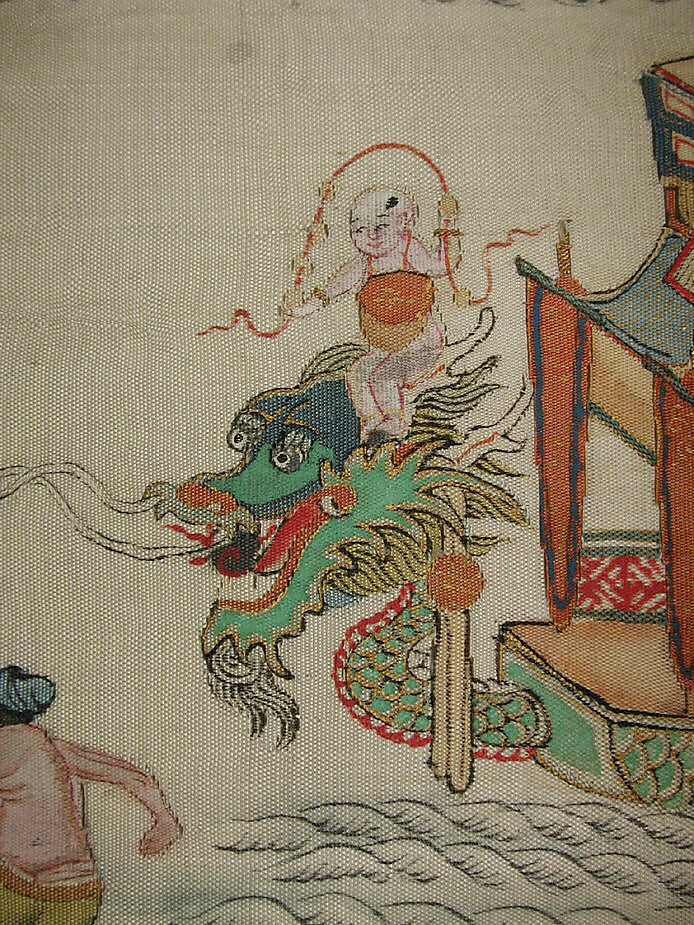 Dragon-boat festival performance, Unidentified artist Chinese, Silk and metal thread tapestry (kesi), China