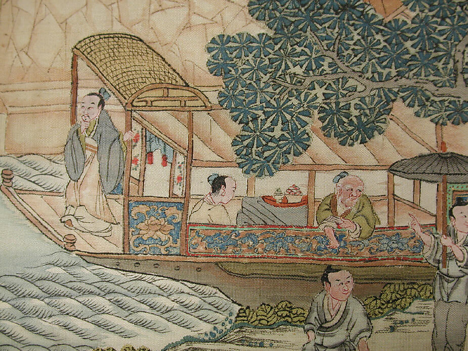 Dragon-boat festival performance, Unidentified artist Chinese, Silk and metal thread tapestry (kesi), China