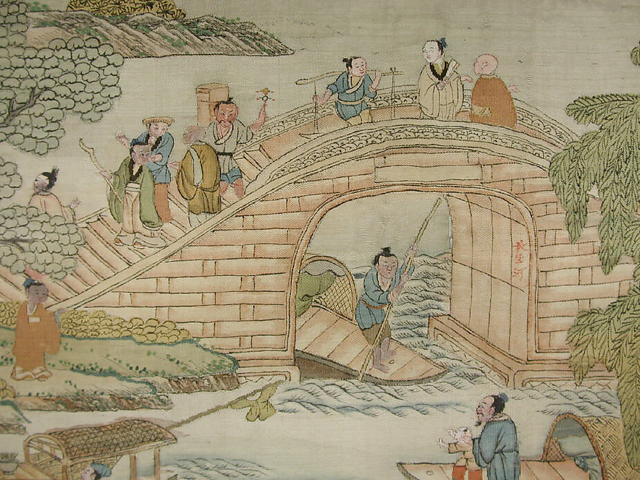 Dragon-boat festival performance, Unidentified artist Chinese, Silk and metal thread tapestry (kesi), China