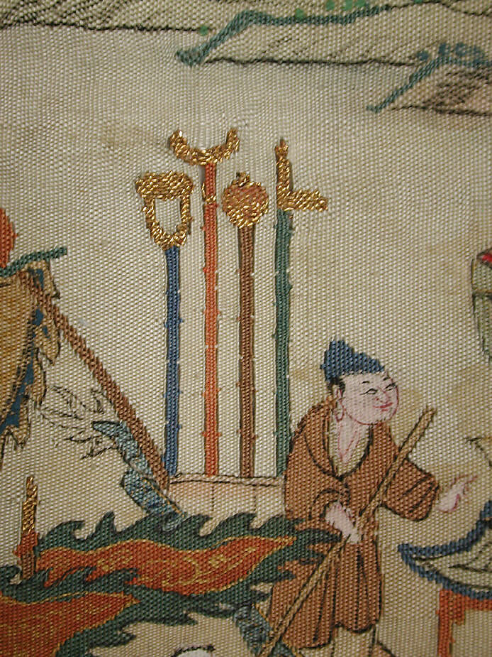Dragon-boat festival performance, Unidentified artist Chinese, Silk and metal thread tapestry (kesi), China