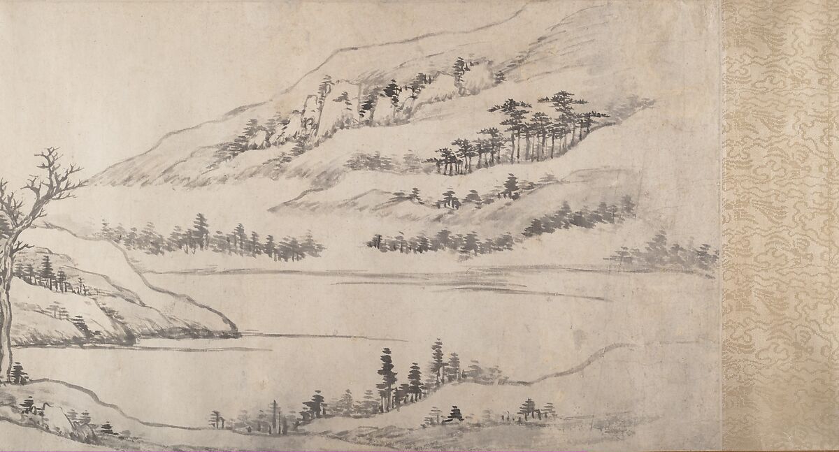 River Landscape in Autumn, Attributed to Luo Mu (Chinese, 1622–1706), Handscroll; ink on paper, China