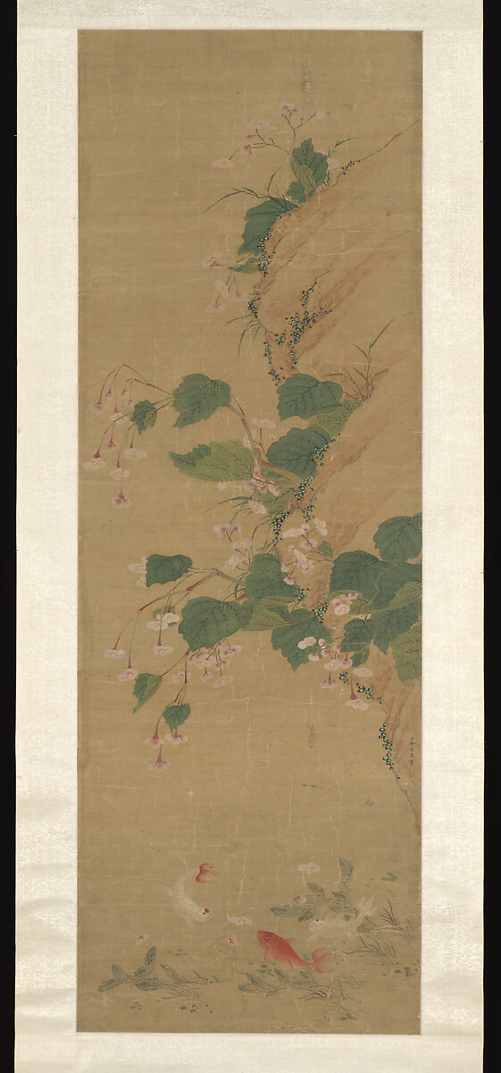 Flowering Branches, Yu Xing (Chinese), Hanging scroll; ink and color on silk, China 