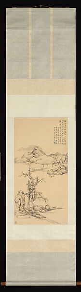 Landscape in the Style of Ni Zan, Jin Cheng (Chinese, 1878–1926), Hanging scroll; ink on paper, China