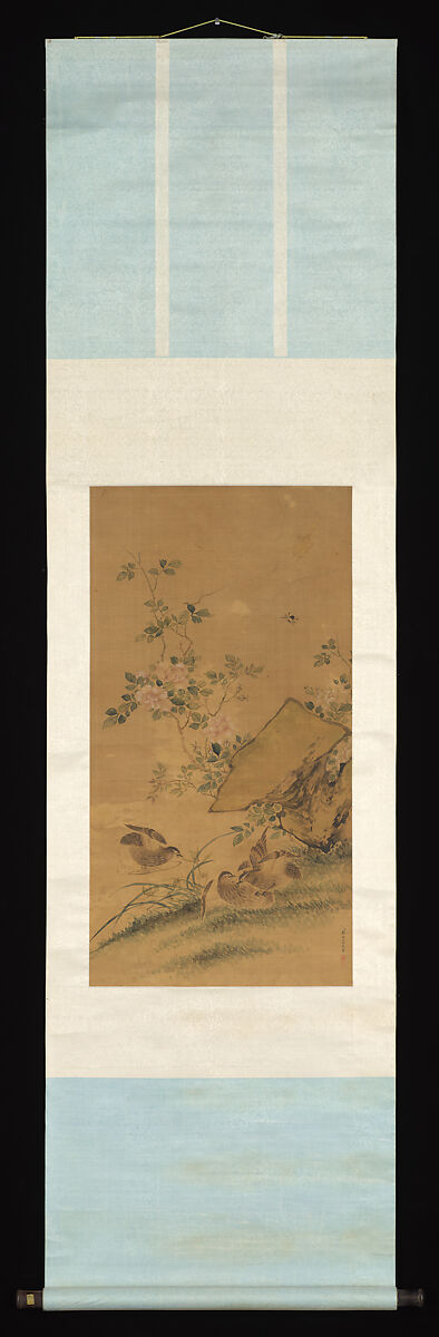 Flowers and Birds, Zhang Ruoai, Hanging scroll; ink and color on silk, China
