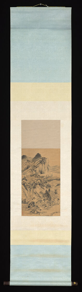 Landscape, Dong Gao (Chinese, 1740–1818), Hanging scroll; ink and color on paper, China