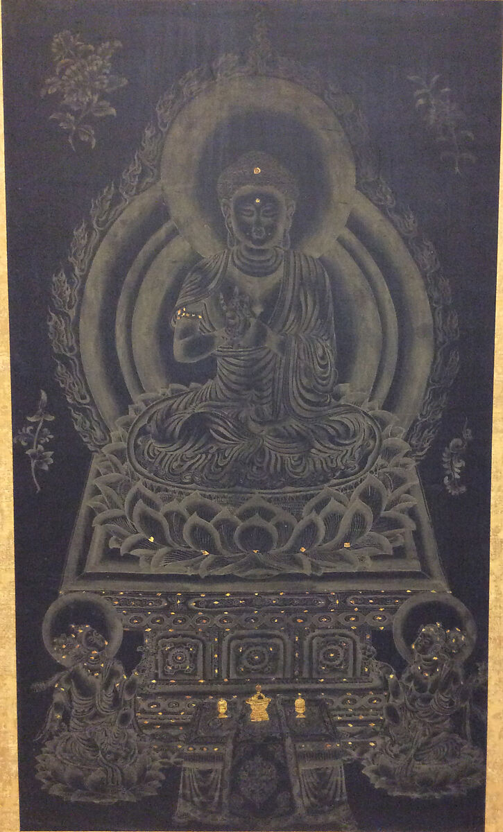 Buddha Seated on Lotus Throne, Jiang Jun, Hanging scroll; ink and color on silk, China 