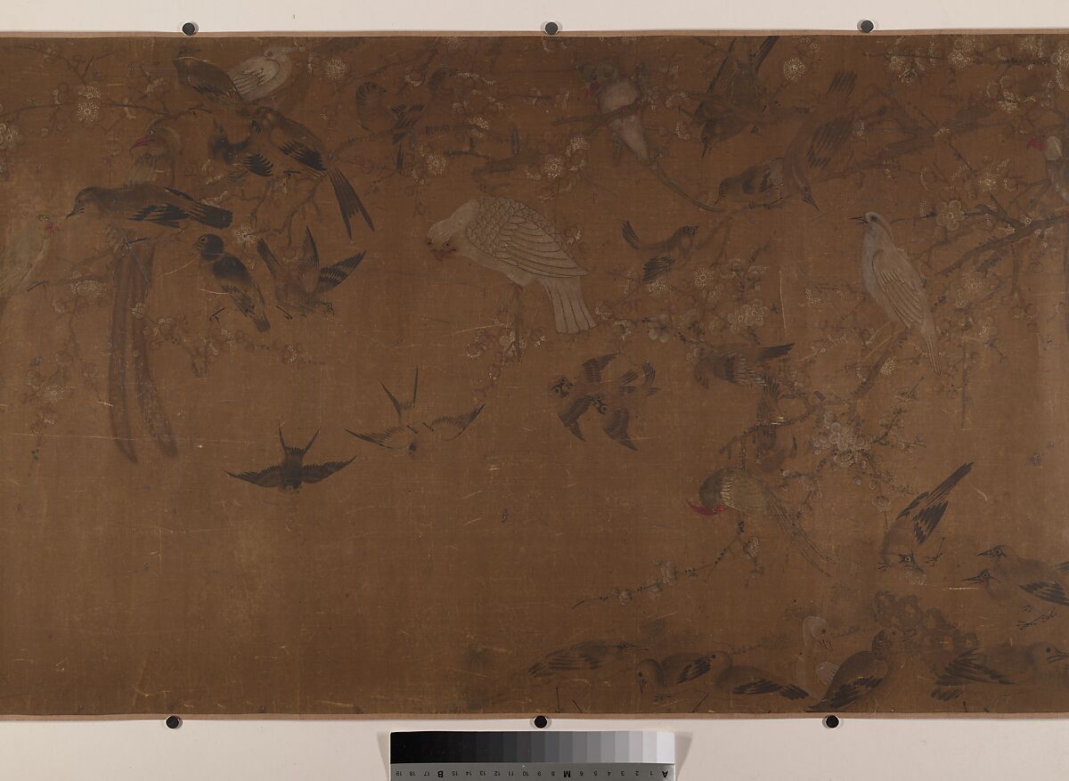 The Hundred Birds, Unidentified artist, Handscroll; color on silk, China