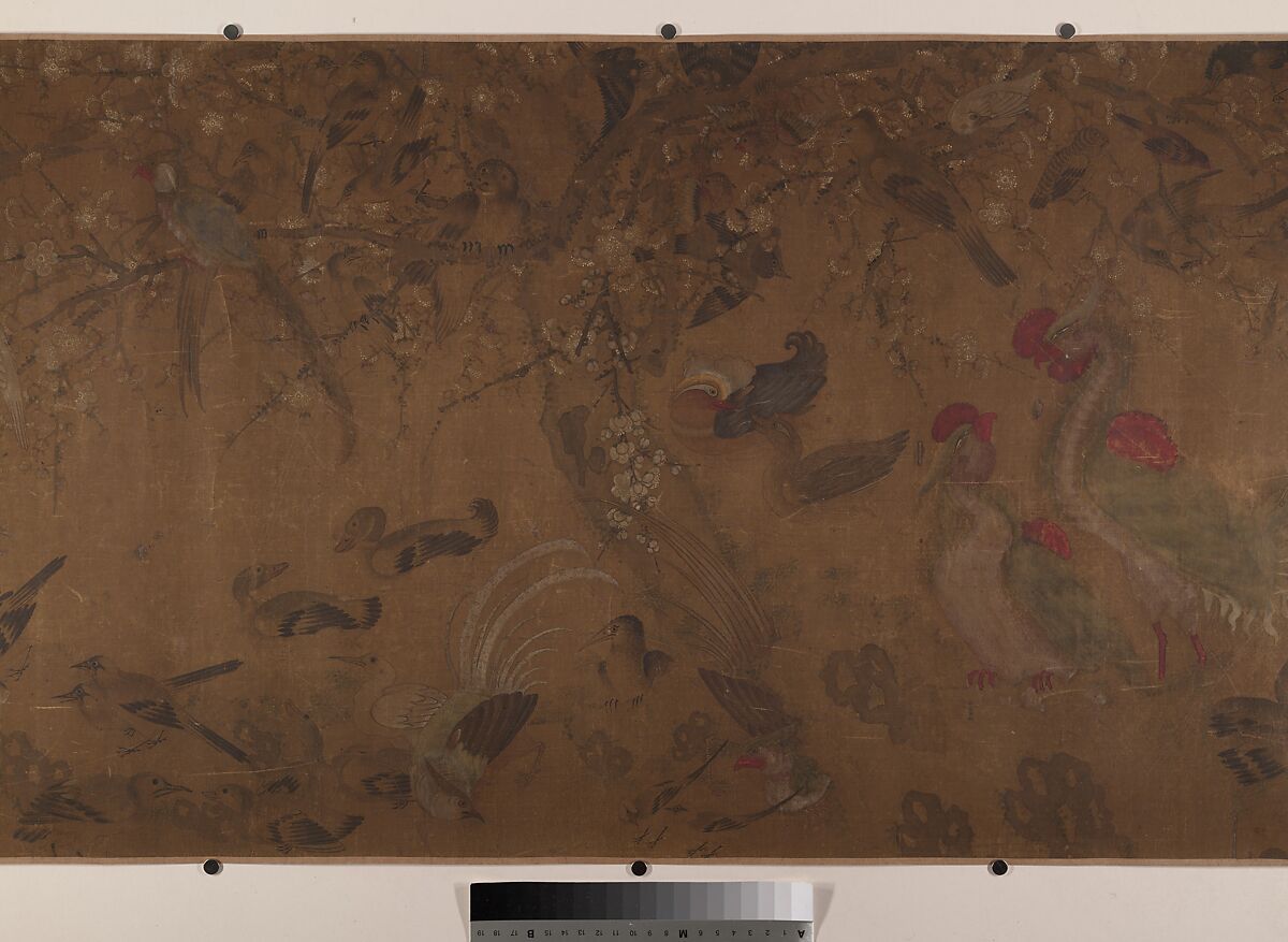The Hundred Birds, Unidentified artist, Handscroll; color on silk, China