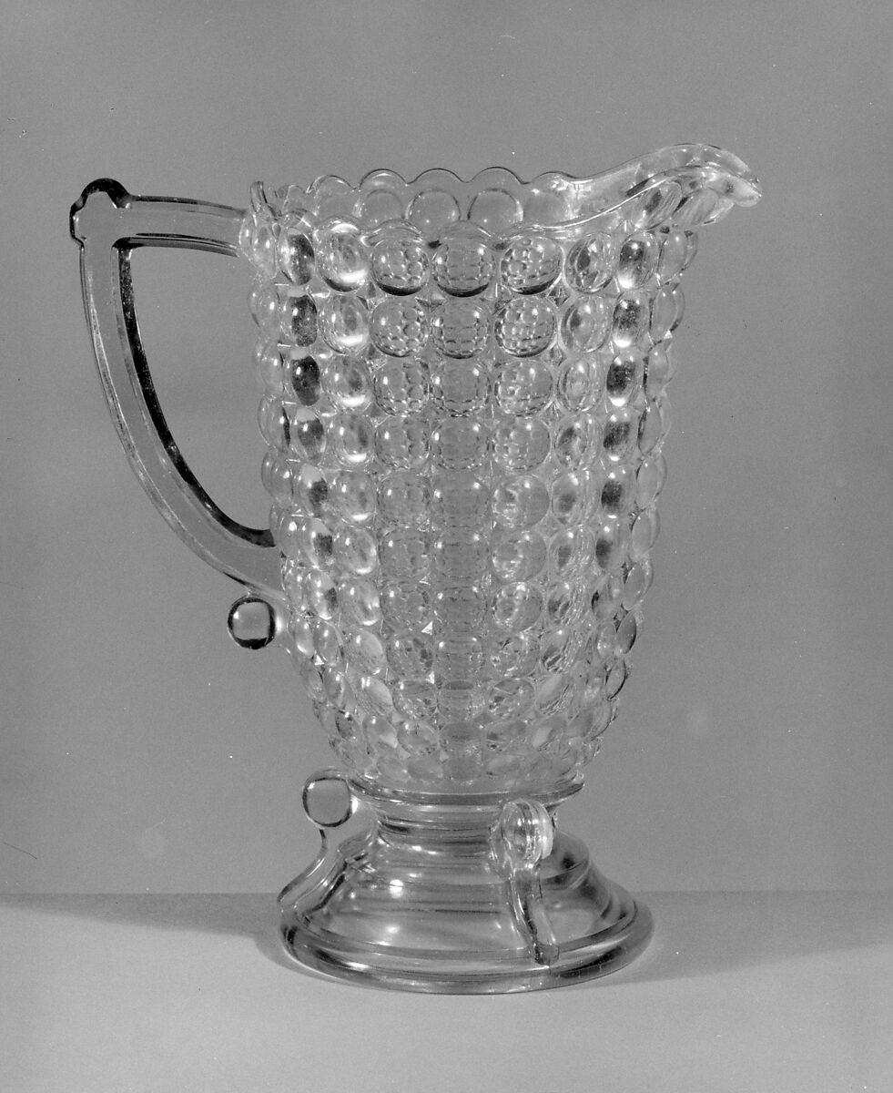 Milk Pitcher, Adams and Company, Pressed yellow glass, American 