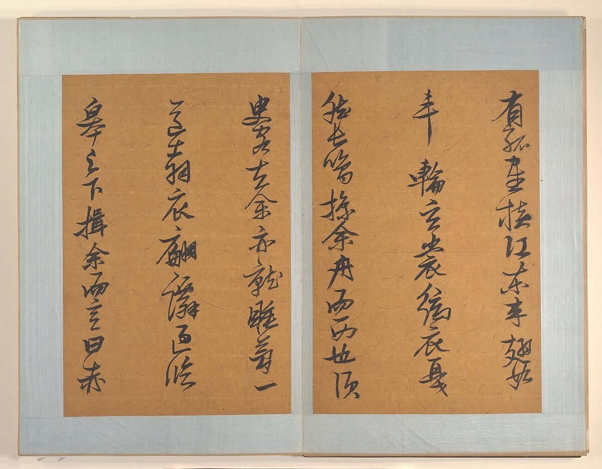 The Red Cliff Ode, by Su Dongpo (1036-1101), Zhang Ruitu (Chinese, 1570–1641), Album of sixteen calligraphies; ink on tan-coated paper, China