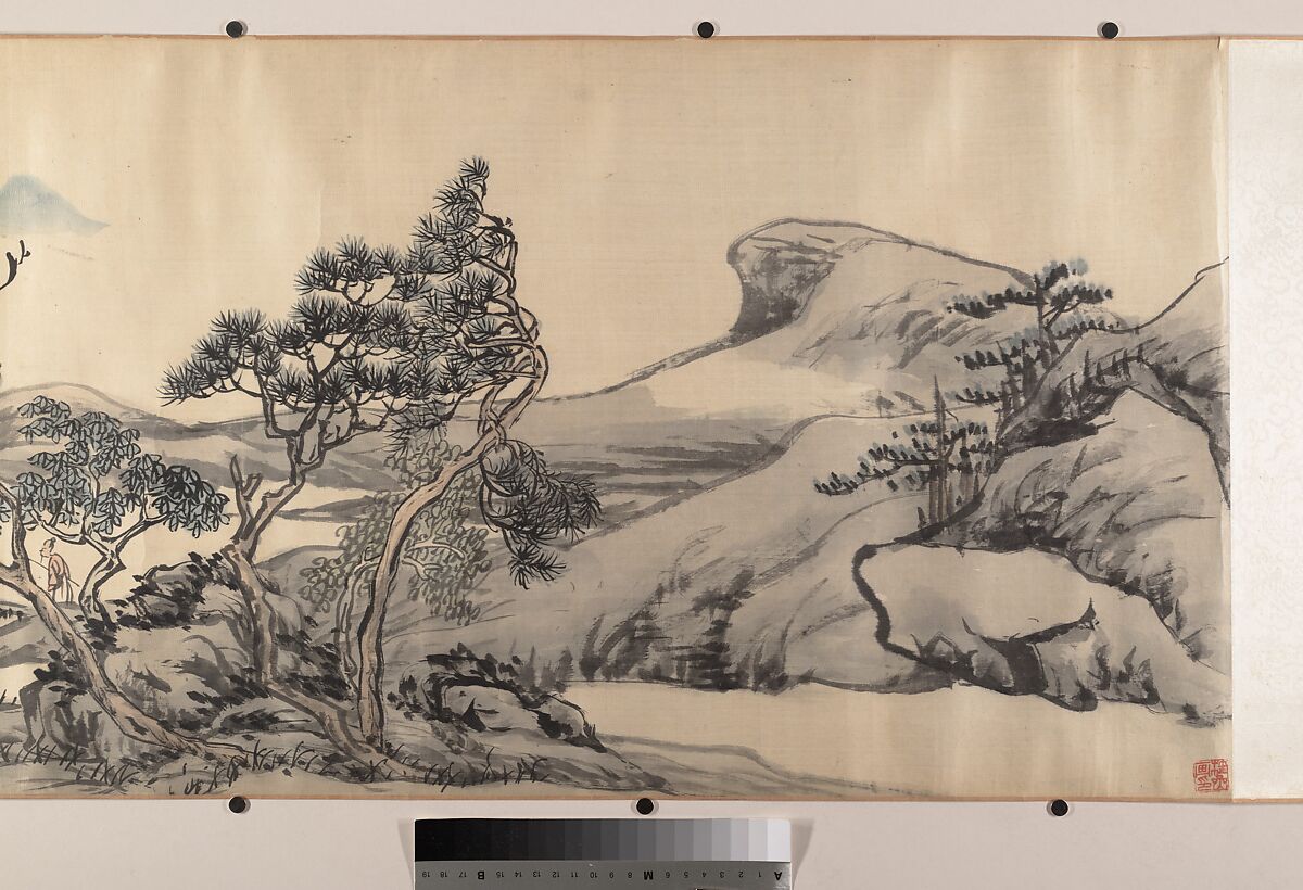 Landscape, Zhang Cining (Chinese, 1743–1818), Handscroll; ink and color on silk, China