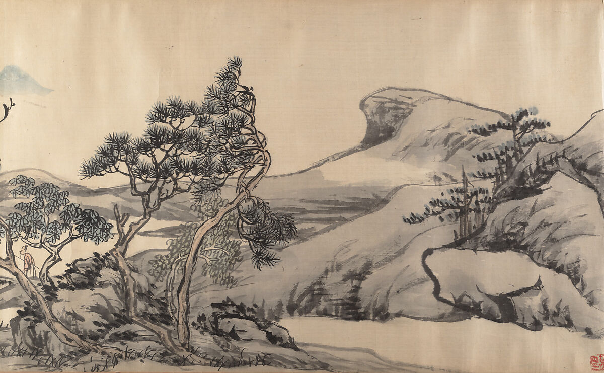 Landscape, Zhang Cining (Chinese, 1743–1818), Handscroll; ink and color on silk, China 