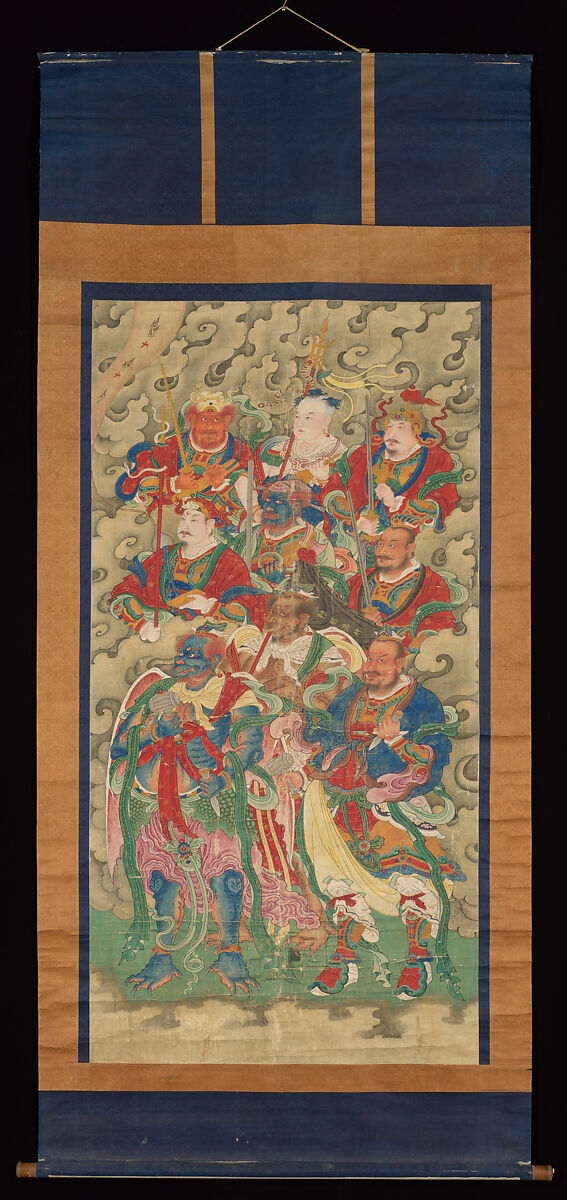 Nine Guardian Kings, Unidentified artist, Hanging scroll; ink and color on paper, China