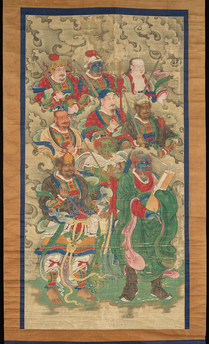 Nine Guardian Kings, Unidentified artist, Hanging scroll; ink and color on paper, China 