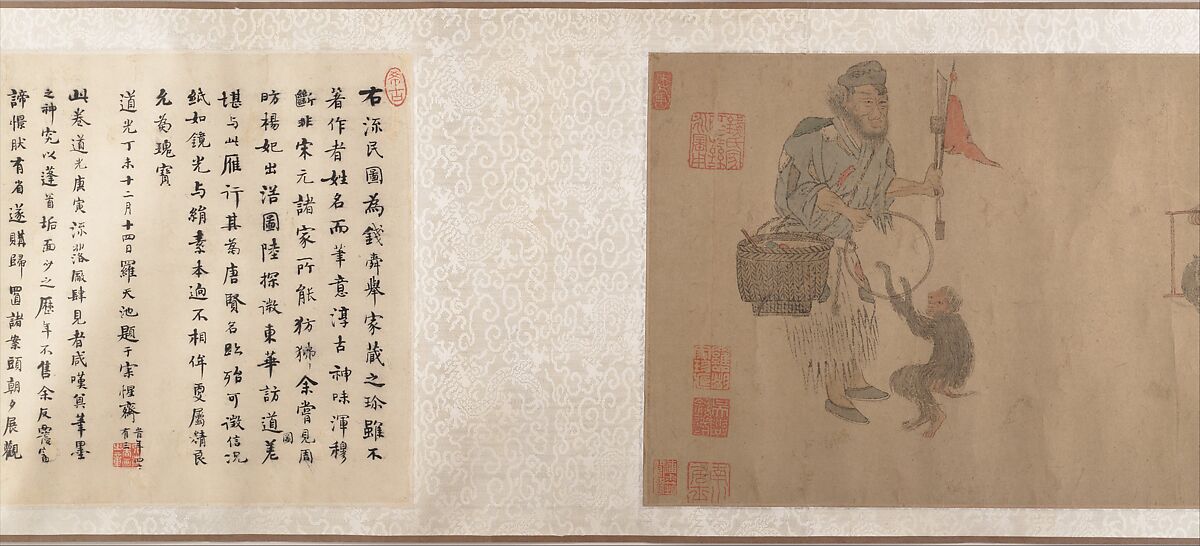 Beggars, Unidentified artist Chinese, after Zhou Chen (ca 1455-after 1536), Handscroll; ink and color on paper, China