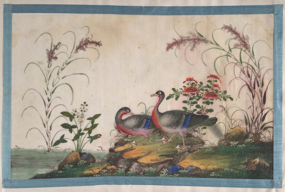 Album Containing Twelve Paintings of Birds, Unidentified artist, Album of twelve leaves; color on pith paper, China 