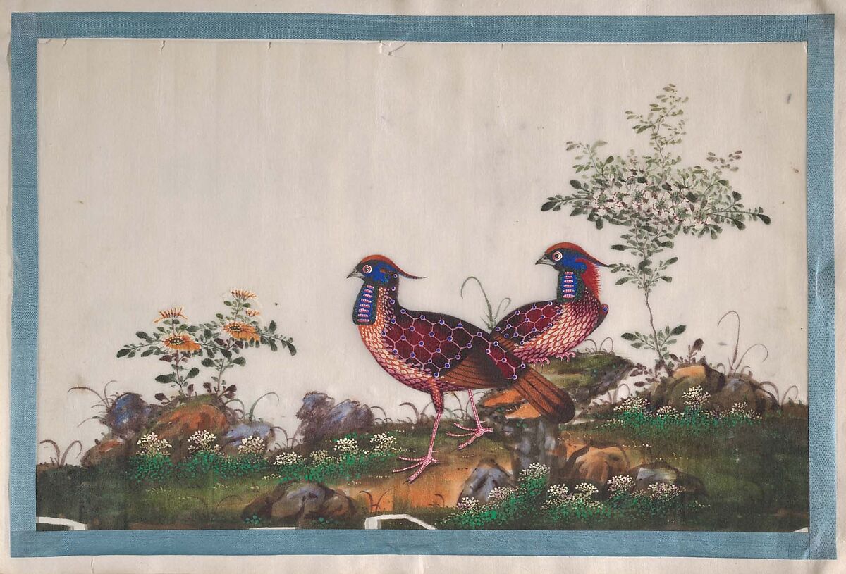 Album Containing Twelve Paintings of Birds, Unidentified artist, Album of twelve leaves; color on pith paper, China