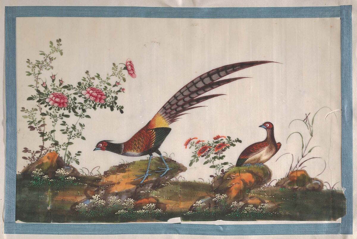 Album Containing Twelve Paintings of Birds, Unidentified artist, Album of twelve leaves; color on pith paper, China